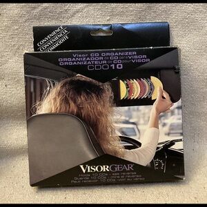 Visorgear CD/DVD Organizer Wrap Around Car Visor 10 CD's Hook & Loop Non Slip